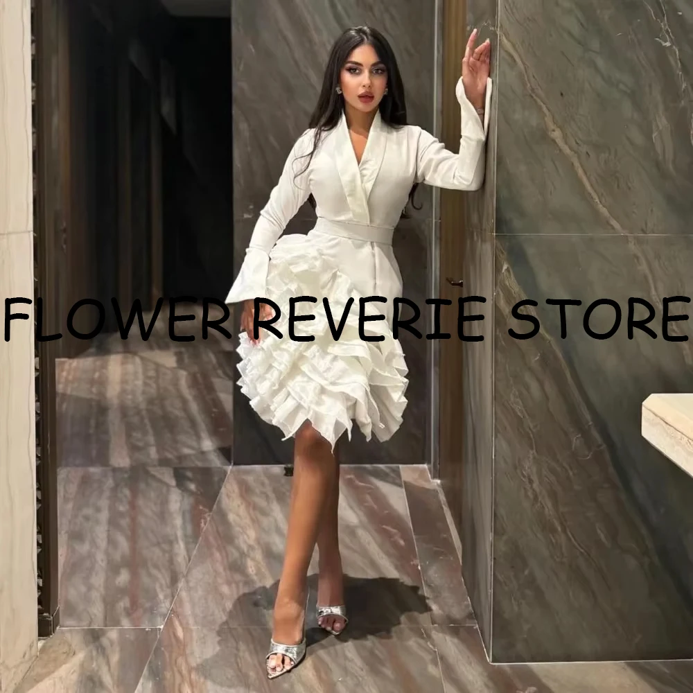 High quality Classic Exquisite Simple Jersey Pleat Tiered Ball V-neck Mini Dresses Cocktail Dresses Matching Fashion