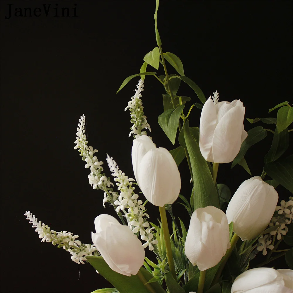 Janevini White Tulip Wedding Flowers Bridal Bouquets For Wedding