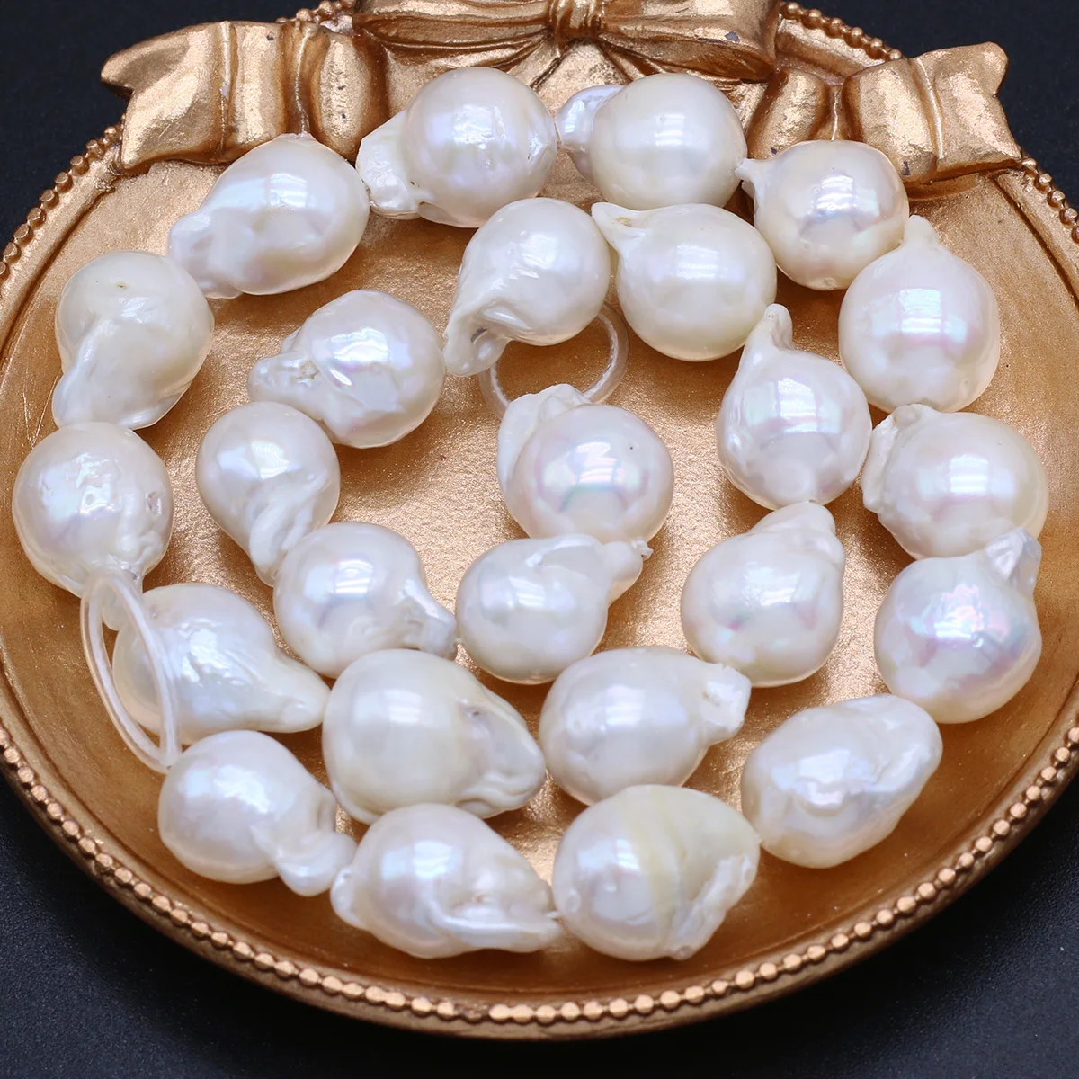 Pendient De Perlas Natural De Agua Dulce Para Mujer, Aret De
