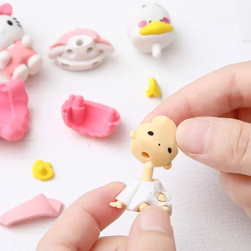 Sanrio Eraser 12pcs Hello Kitty Detachable Assembly Gift Box Eraser Student Holiday Prizes Small Gifts pencil eraser