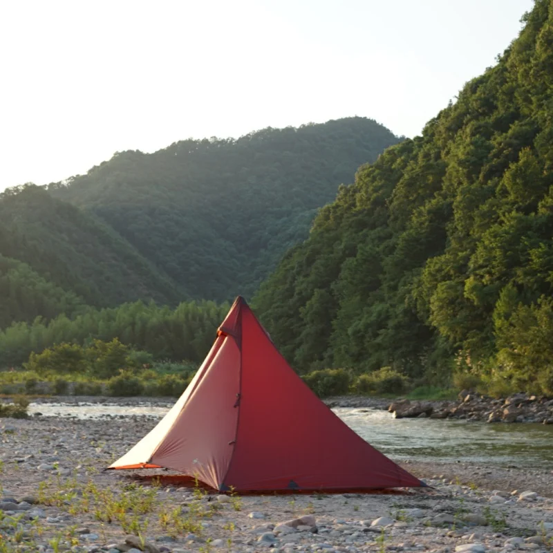 Valleystone Shanxian2 Pyramid Tent Outdoor Camping Poleless Tent Hiking Mountaineering 15DSingle silicone PU6000+