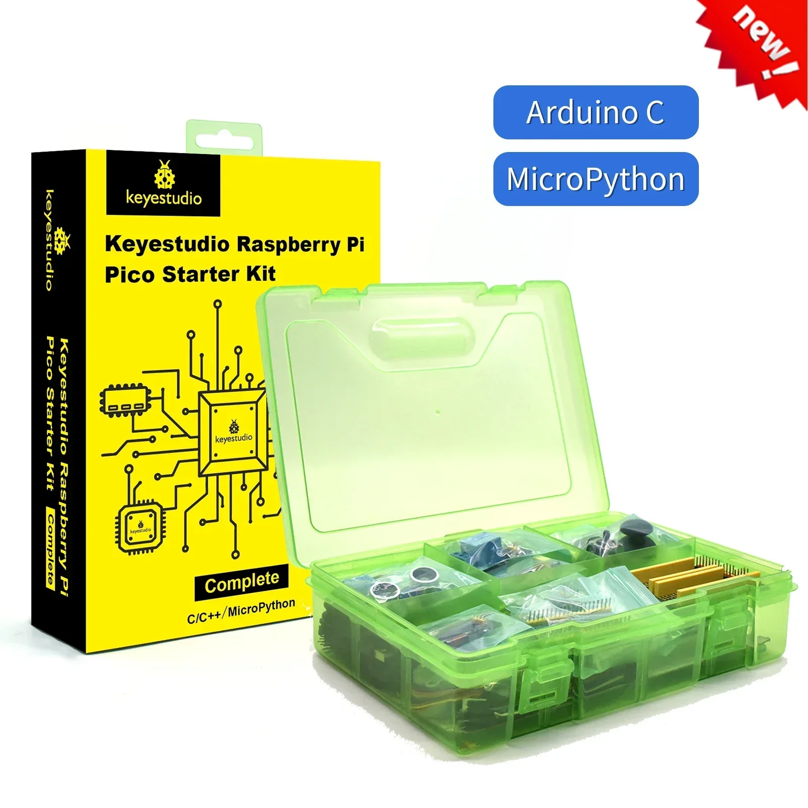 Keyestudio DIY Raspberry Pi Pico Ultimate (Complete/ Basic ) Sensor Starter Kit For MicroPython and Arduino IDE Kit For Adults