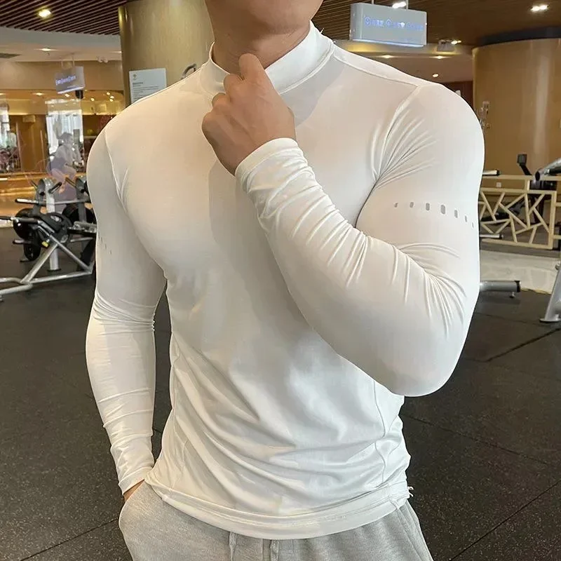 Running T-shirt Men Compression Shirt Quick Dry Training Wear Gym Workout Tops Muscle Tees