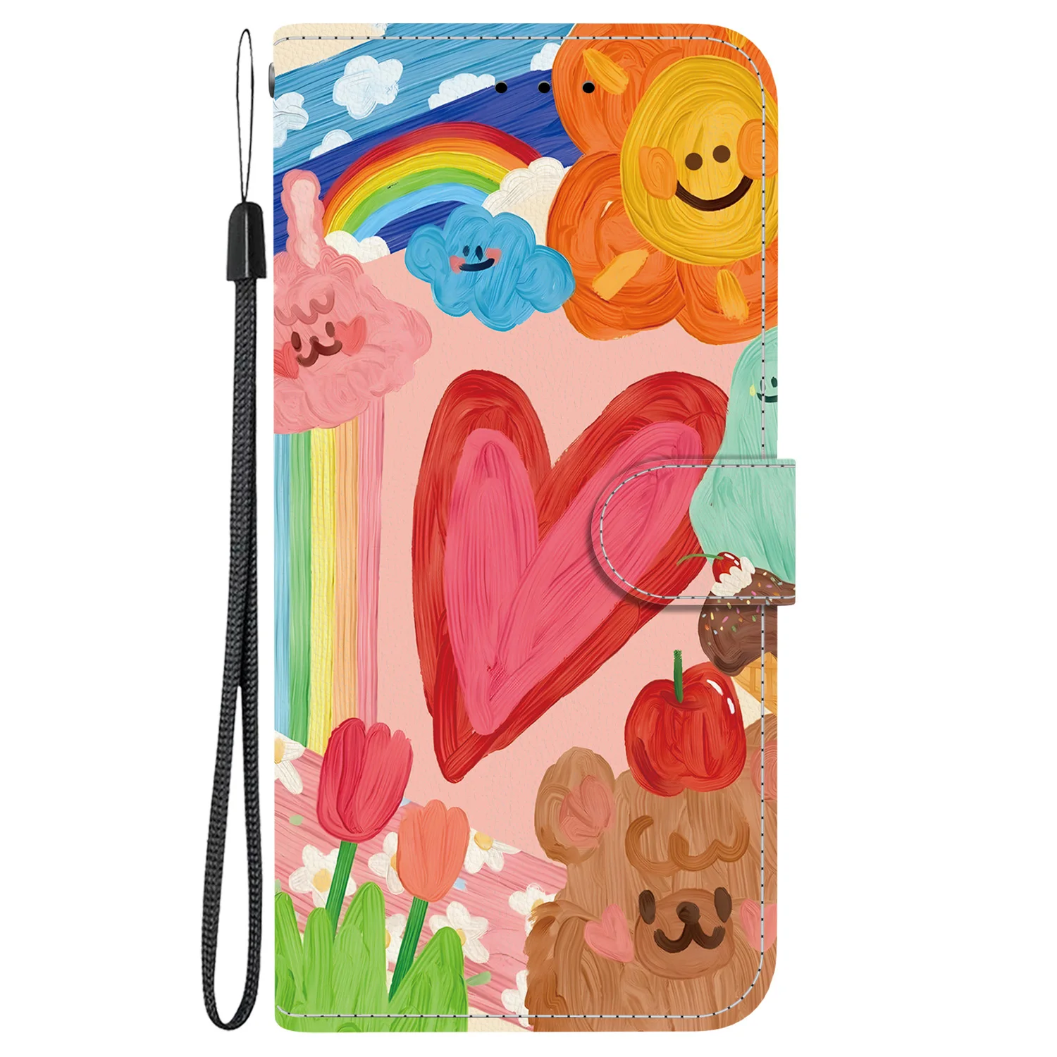 Elegant Floral Leather Flip Phone Case with Stand and Card Slots