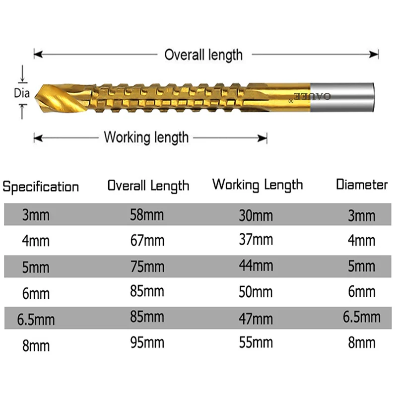 3/4/5/6pcs Cobalt Drill Bits drill bits Spiral Screw Metric Composite Tap