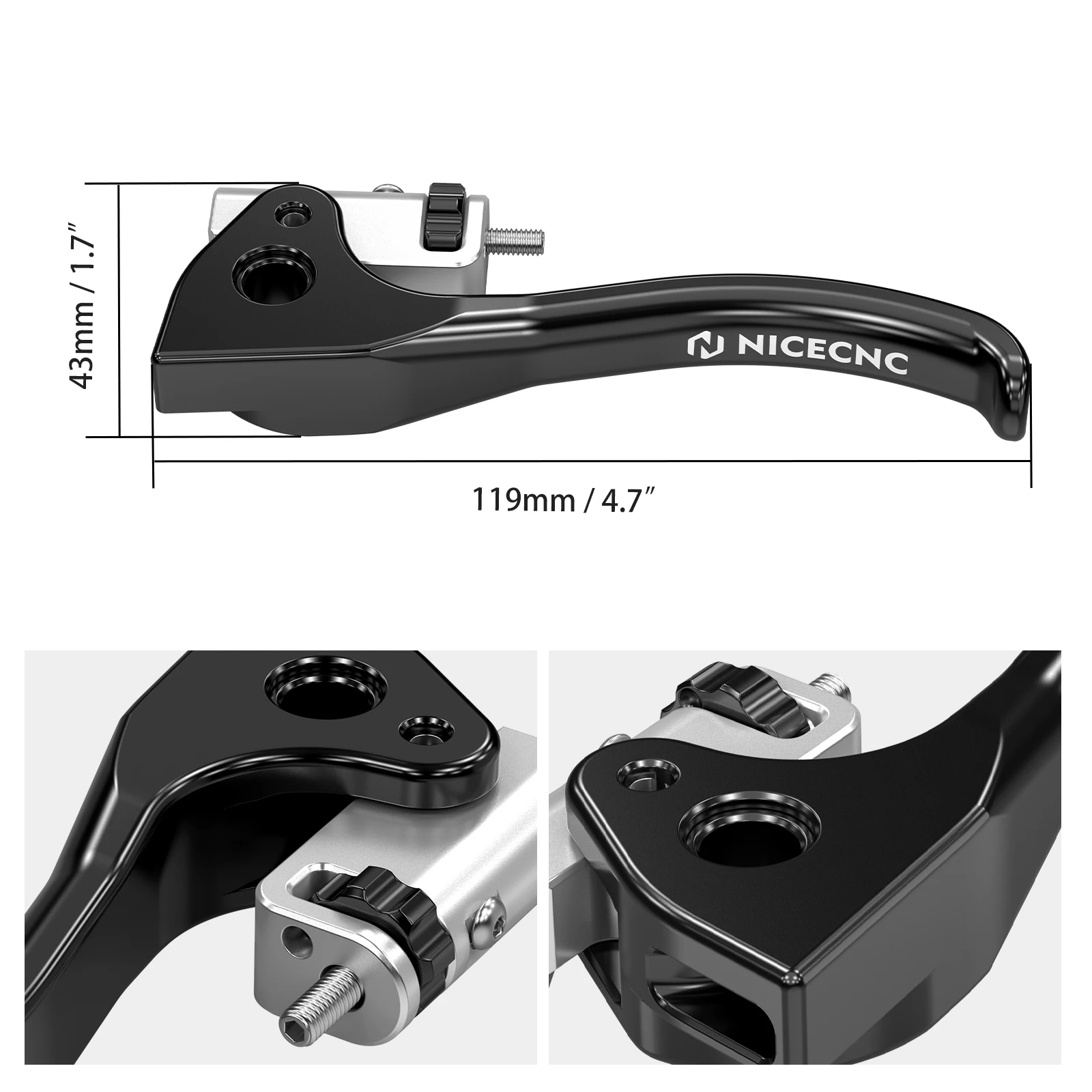 Levier D'embrayage Shorty NICECNC Pour Beta, KTM, Husqvarna… (Brembo) - Réduction De 45% D'effort, Aluminium Usiné
