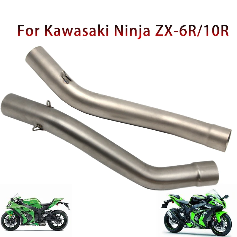Motorcycle Exhaust Link Mid Pipe Stainless Steel Fit 51mm Exhaust
