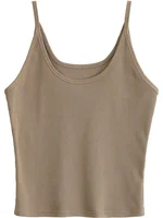 CHIC VEN-Débardeur à col en U pour femmes, haut court, sous-vêtement basique, nouvelle collection printemps été 2024 5