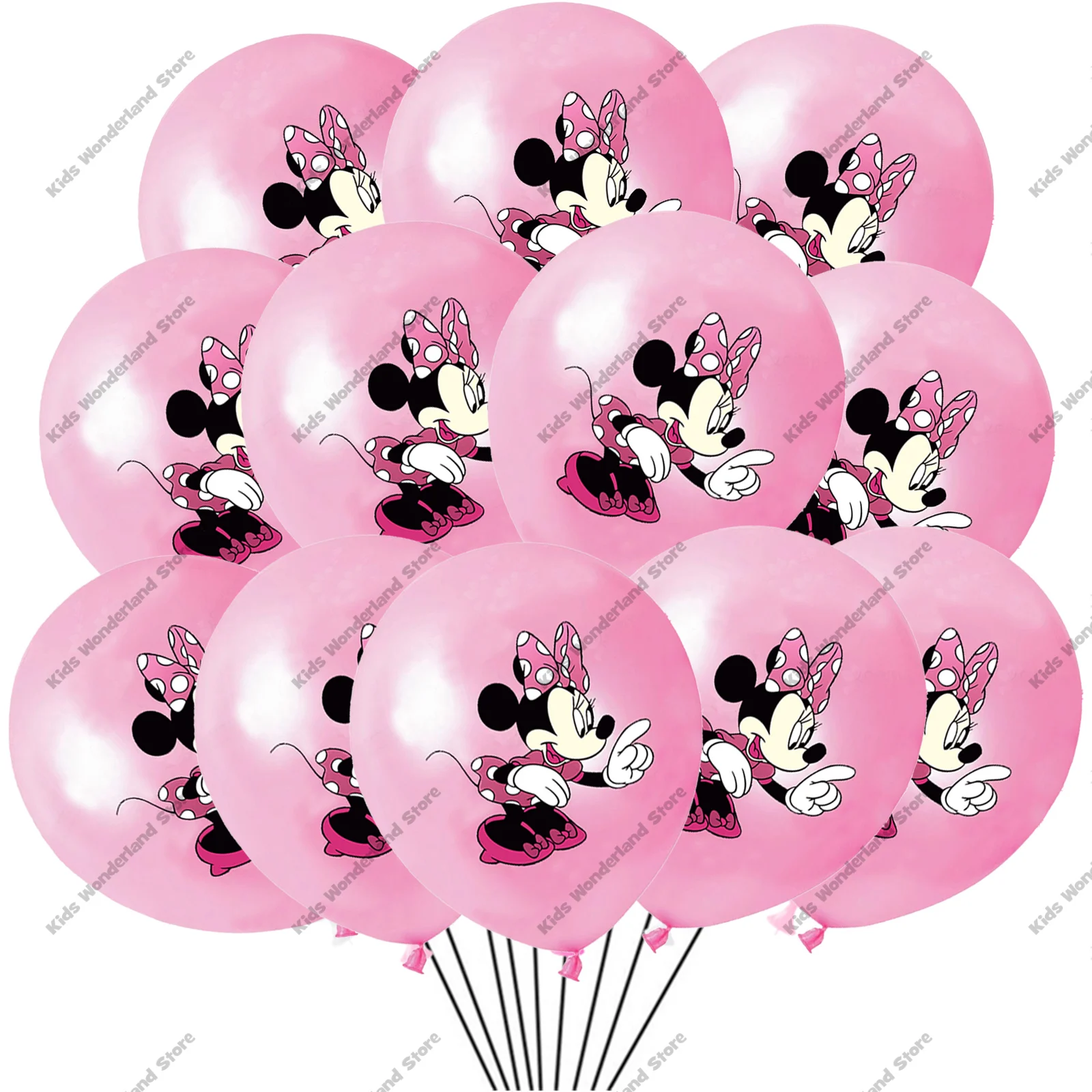 thumbnail image 1 of Globos de látex para fiesta de cumpleaños con temática de Minnie Mouse, 10 o 20 unidades, 12 pulgadas, suministros para fiestas, decoraciones para fiestas de baby shower para niñas, regalos, 1 of 5