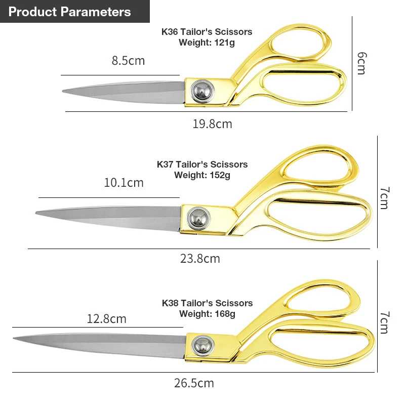 Fabric Tailors Scissors Sharp Dressmaker Scissors Strong Long Large Kitchen  Scissors Multi Purpose Shears(1pc, Gold)