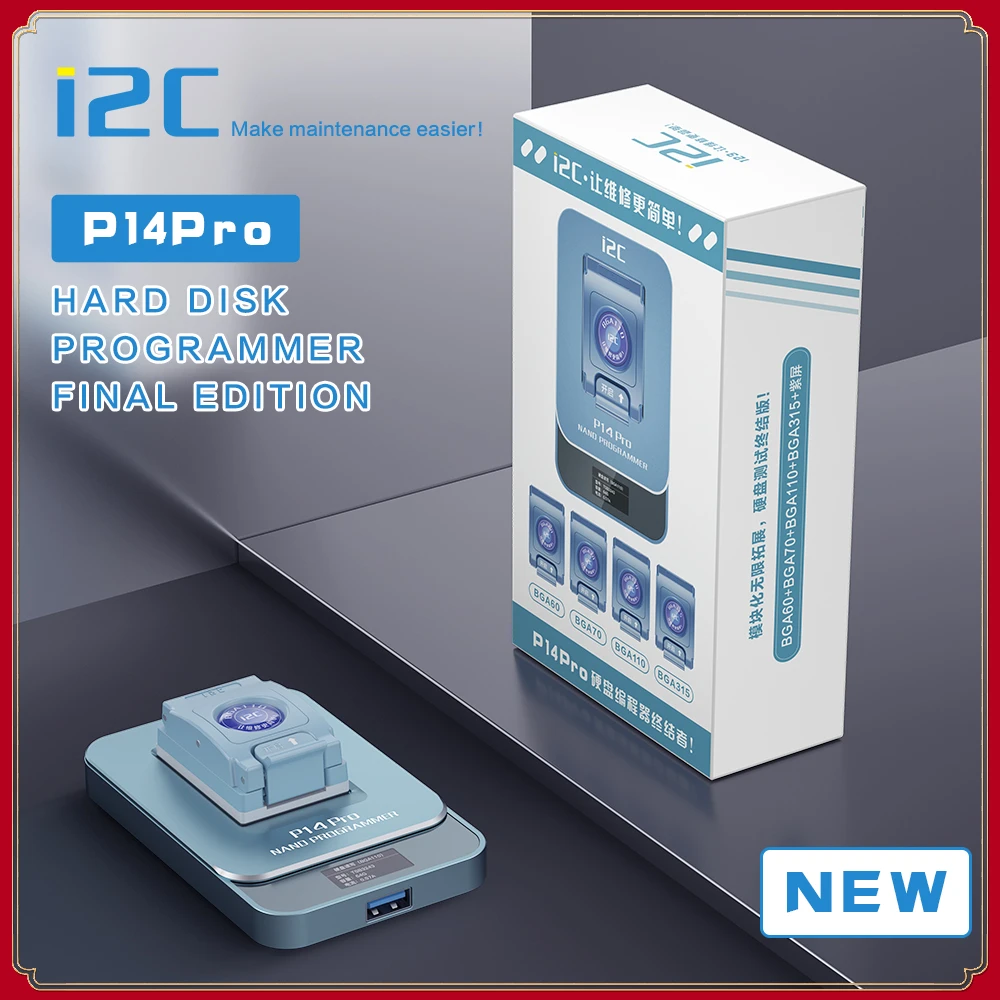 

Программатор i2C P14Pro NAND с поддержкой 8-X фиолетового экрана, отсоединение запроса, оригинальный заводской код SN Wifi BT, устройство расширения жесткого диска