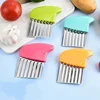Crinkle Cutter Blade Waffle Fry Cutter Stainless Steel Vegetable Potato Wavy Chopper Knife French Fry Slicer for Carrot Onion 2