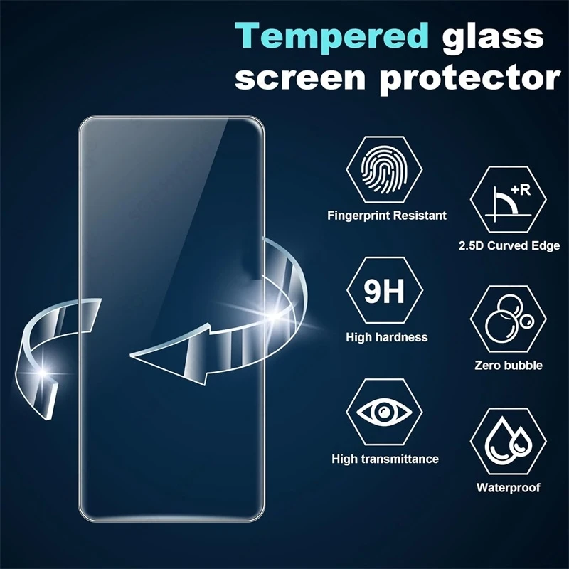 Premium Clear Crystal Tempered Glass Screen Protector Case - Pack of 5