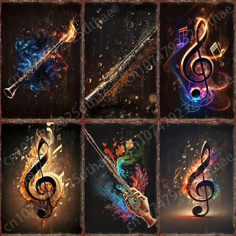 

Note Music Metal Tin Signs Retro Plaque Club Bar Office Hallway Background Cafe Bedroom Living Room Creative Art Wall Decoration