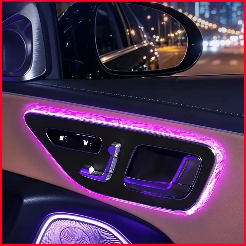 메르세데스 벤츠 C GLC E 클래스 W206 X254 W214 크리스탈 자동차 도어 라이트 프레임 장식 스티커 인테리어 개조 액세서리