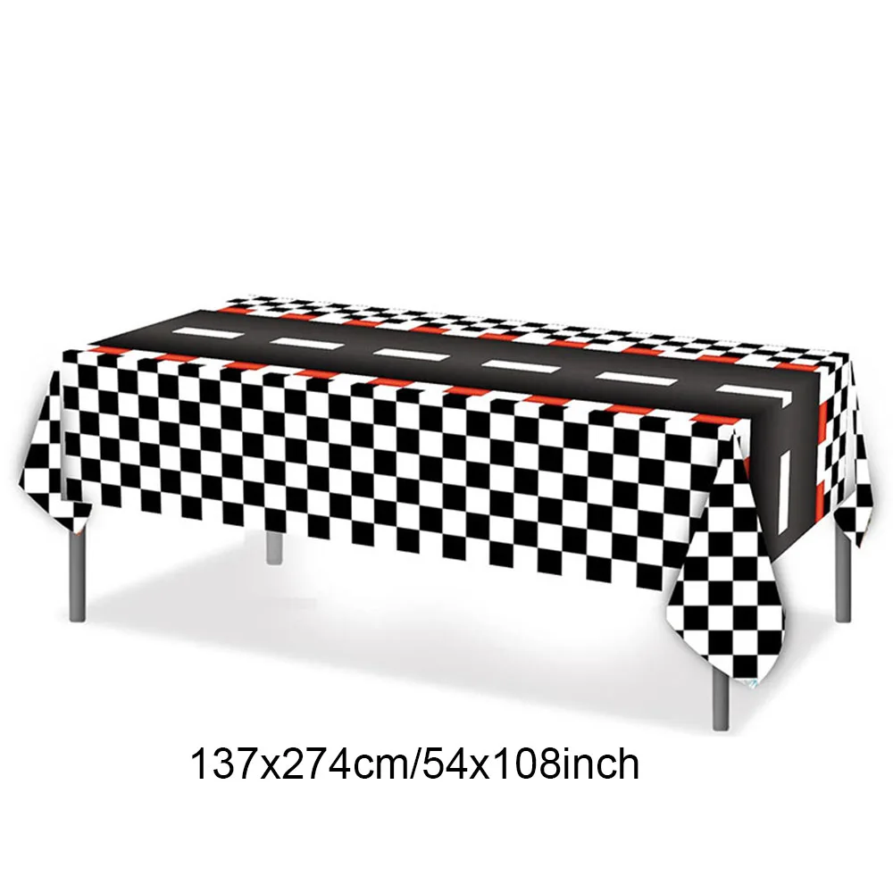 Black and White Checkered Tablecloths Checkered Flag Tablecover Table Runners Racetrack TableCover Racing Birthday Party Supplie