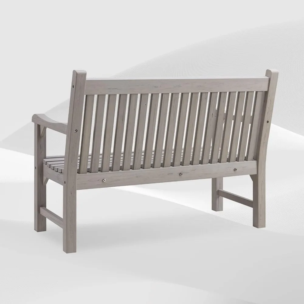 Garden Bench, 2-Person Poly Lumber Patio Bench,All-Weather Outdoor Bench That Never Rot and Fade, Memorial Bench,Suit for Garden 4