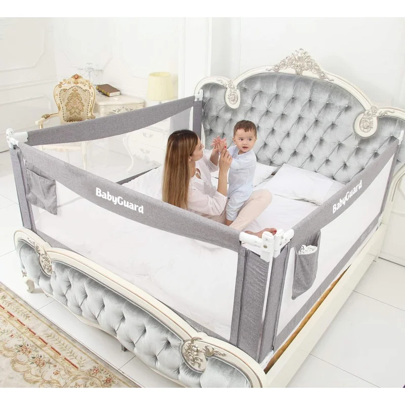 

Bed Rails for Toddlers - Extra Long and Tall Specially Designed Twin, Full, Queen, & California Mattress (