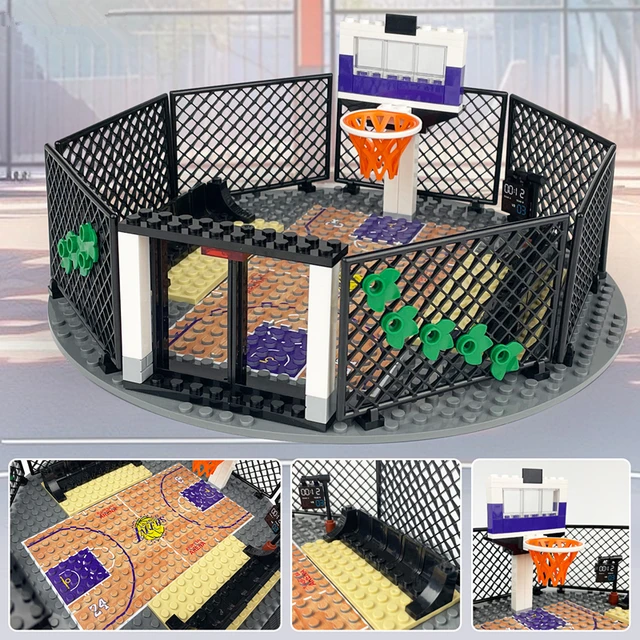 NEW Scene Basketball Court Hoop Campus Cage Sports Meeting Field Street Community Stands Building Blocks Model Sets Bricks 5