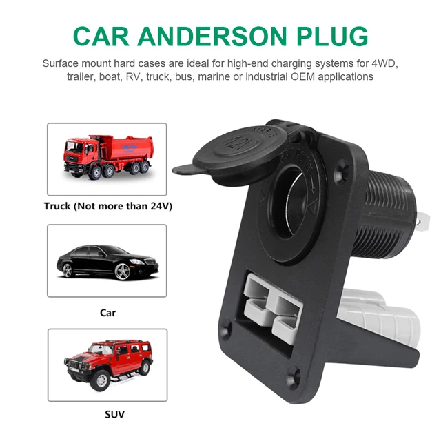 12V/24V 50a Auto Anderson Stecker Zigaretten anzünder Steckdose Ladegerät  Unterputz Einbau platte oder Wohnwagen Wohnmobil Boot LKW Dual USB