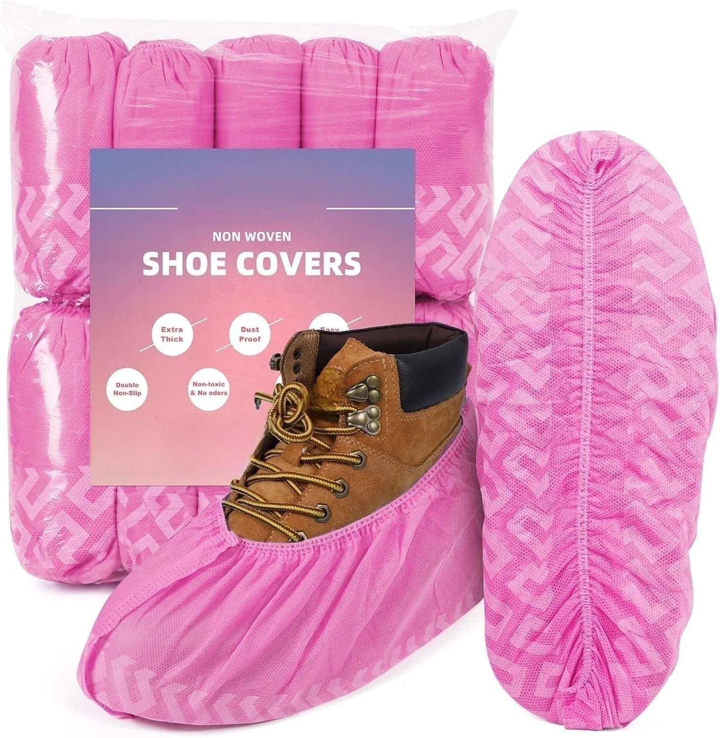 Disposable Non-Slip Breathable Shoe Covers - Durable Fabric