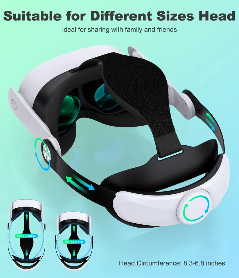 BEBONCOOL MQ5000 Meta Quest 3S/Quest 3/Quest 2 Head For Elite VR Headset Strap Pressure Game_voghion.com