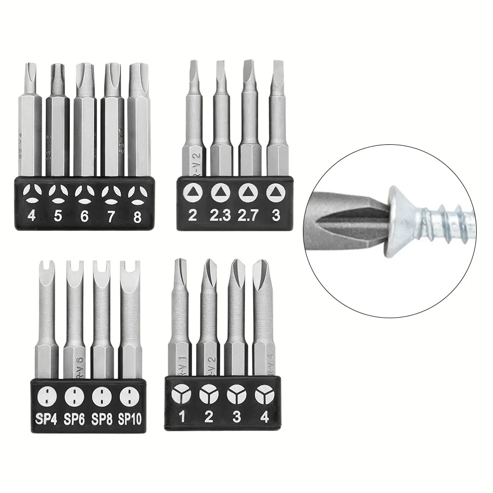 Screwdriver Bit Special-shaped 50mm Length 6.35mm（1/4inch）handle ABS + Metal Three Points Y Type/U Type