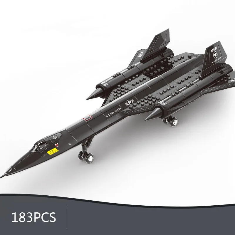 미국 군사 차량 SR-71 블랙버드 조립 모델 빌딩 블록 WW2 육군 피규어 벽돌 정찰 항공기 장난감
