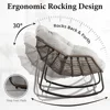 Oversized Rocking Papasan Chair with Thick Cushion and Frame Outdoor Rocker, Comfy Wicker Egg Chairs Lounge for Backyard Balcony 4