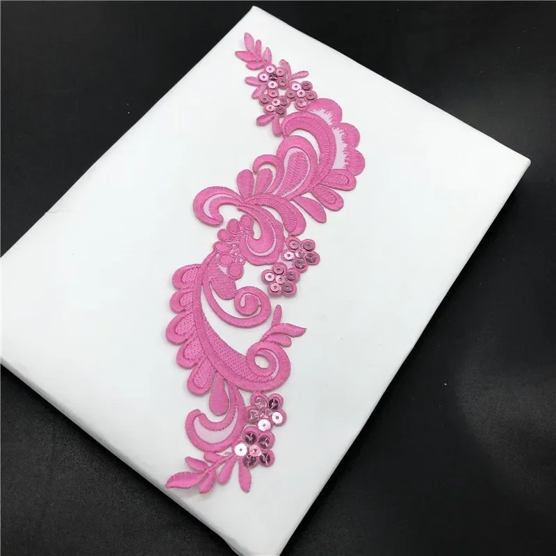 Toppa Termoadesiva A Forma Di Fiore Con Paillettes – Ricamo In Poliestere 29x35 Cm, Per Cucito E Decorazione Di Vestiti, Borse E Accessori