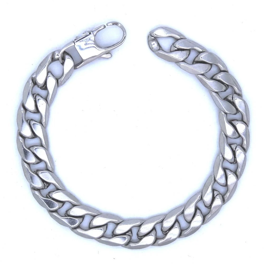 Chain Bracelet Men Women 6/8/10/12 Mm 8 Inches Curb Stainless Steel Punk Hip-hop Mens Jewellery Gift