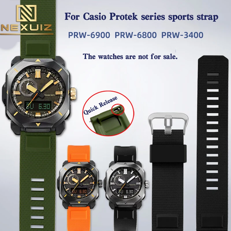 Cinturino In Silicone Per Alpinismo Sportivo Da Uomo Per Casio Protrek Series Prw-6900 Prw-6800 Prw-3400 Cinturino Per Orologio 23Mm Impermeabile