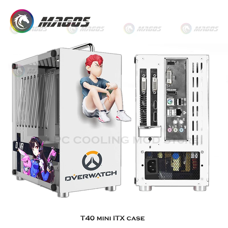 Mini Itx Computer Case Support Sfx/Sfx-L Psu,Desktop Per Pc Raffreddamento Ad Acqua Gaming Gamer Fai Da Te Cabinet Chassis Cartoon Colorful