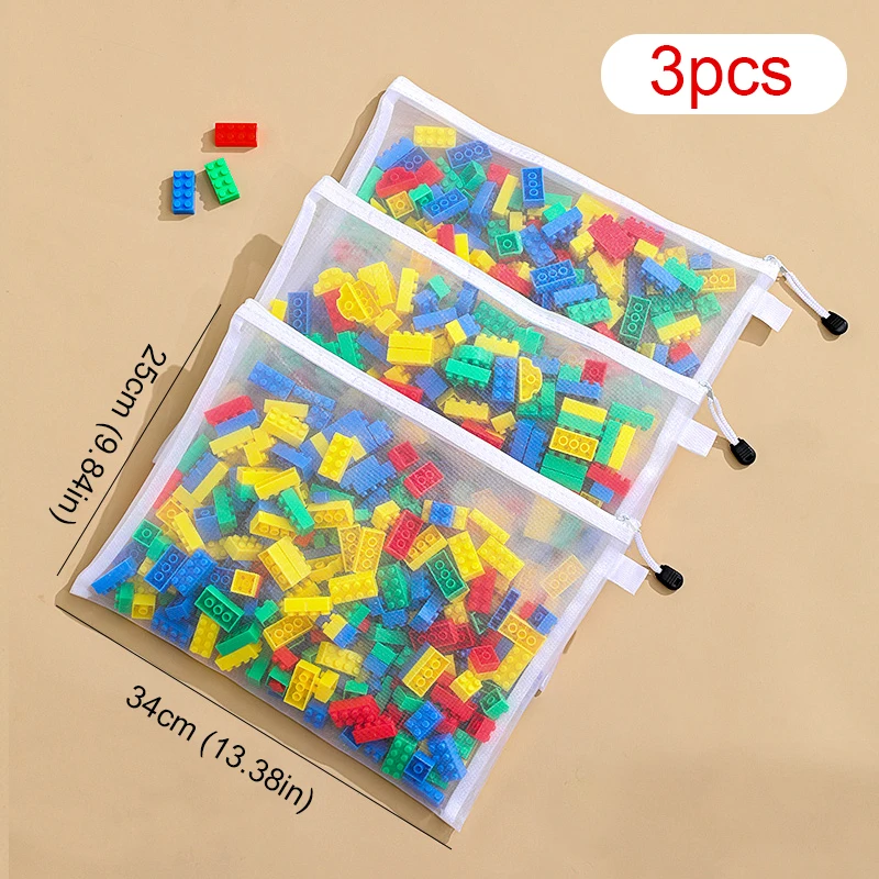 Children's puzzle building block toy storage classification bag transparent zipper thumbnail 1