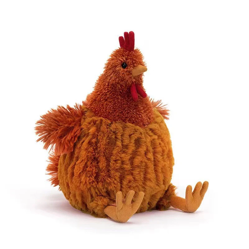 23cm Simulation Chicken Stuffed Animals Plush Toy Fluffy Chicken Doll Soft Toy Kid Birthday Christmas Gift Home Room Decor