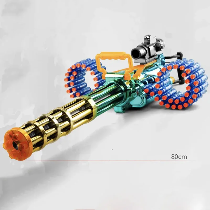Manual & Automatic Foam Blaster Soft Bullet Gatling Gun Outdoor Shooting Game Toys 6