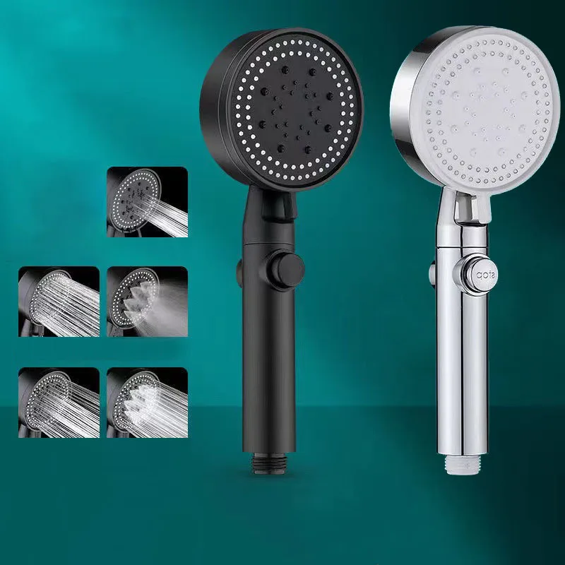 

Bathroom Pressurized Shower Head Water Saving 5 Modes Adjustable High Pressure Shower One-key Stop Water Massage Eco Showers