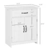 Kleankin Freestanding Bathroom Cabinet, Farmhouse Small Storage Cabinet with Storage Drawer, 2 Doors, Narrow Floor Cabinet, White 3