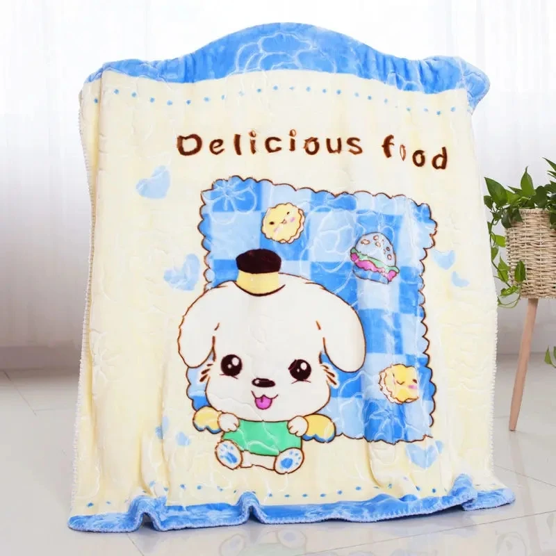 New Children's Blanket For Newborn Baby Sleep Thicken Double Layer Baby Swaddle Comfortable Cartoon Bedding Blankets Quilts 4