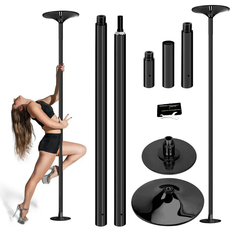 New Black 45mm Static Rotating Stripper Pole Spin X POLE Detachable for  Club Party Bar Home Dance Fitness Exercise Training