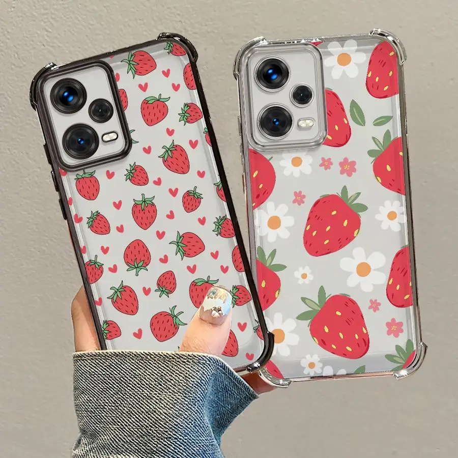 Cartoon Strawberry Pattern Soft Phone Case Cover