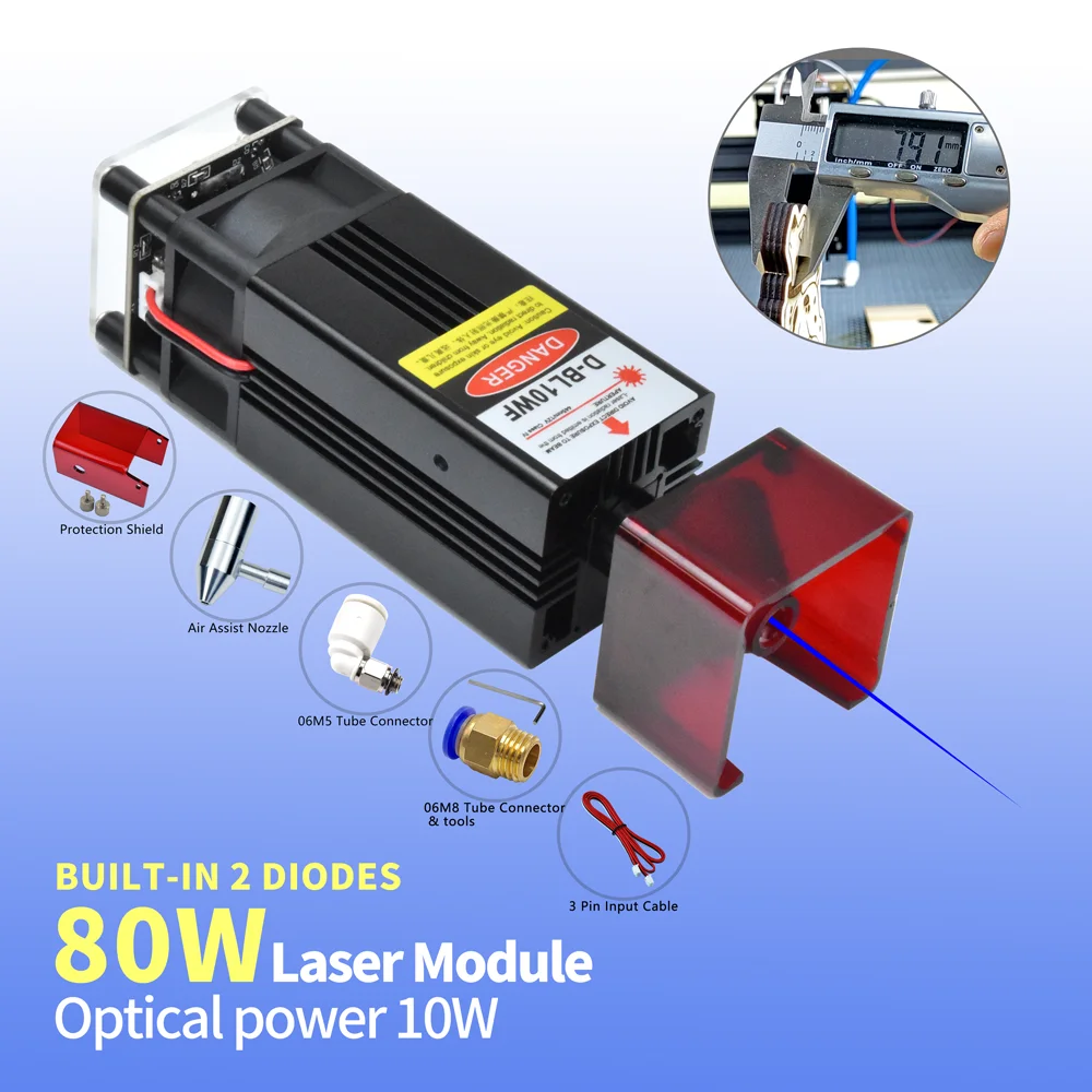 Modulo Laser 80W Per Taglio E Incisione - Testa Laser Con Raffreddamento Ad Aria Per Macchine CNC E Stampanti 3D - Foto 3
