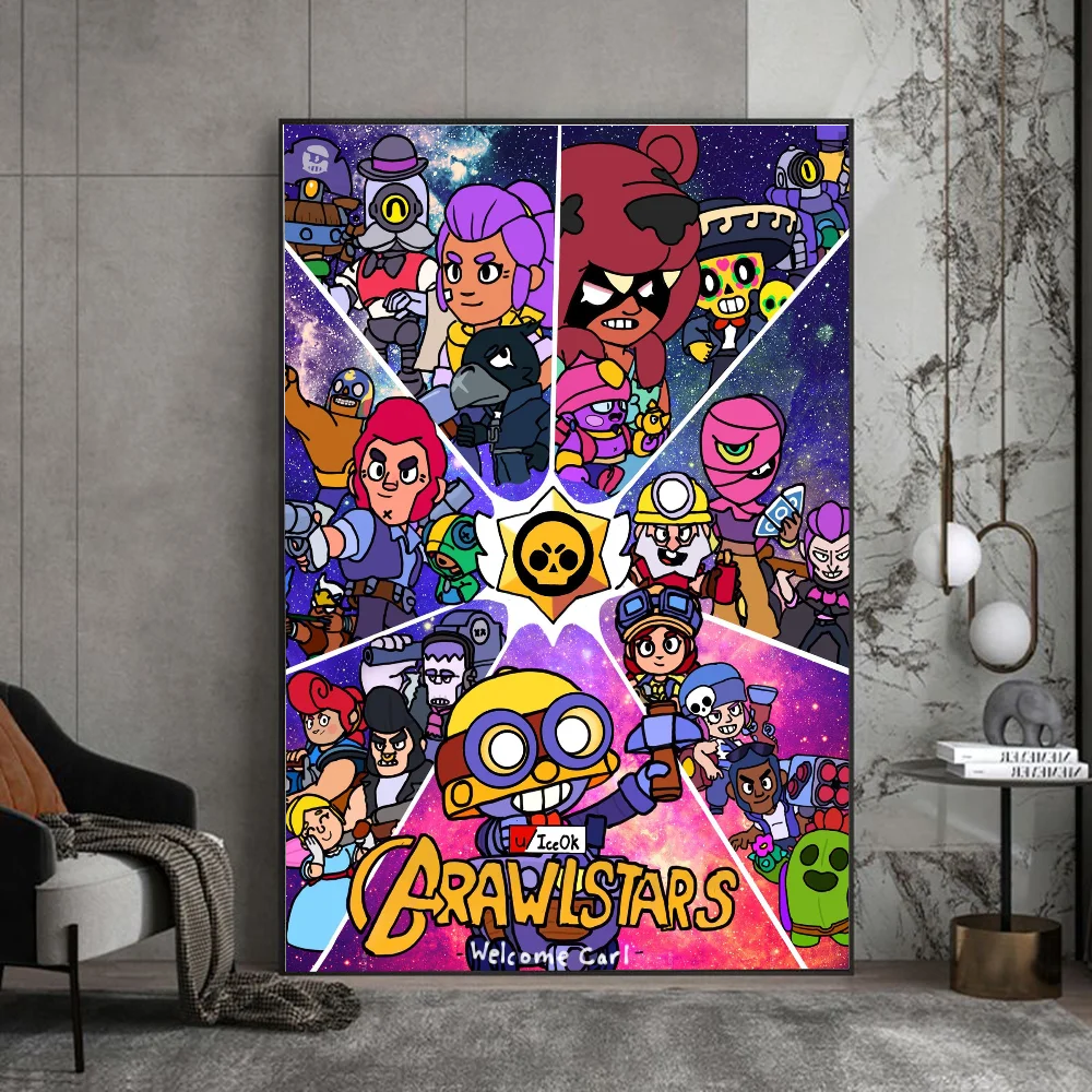 Game B-rawl-S-Stars Self-adhesive Art Poster Whitepaper Sticker DIY Room Bar Cafe Wall Decor