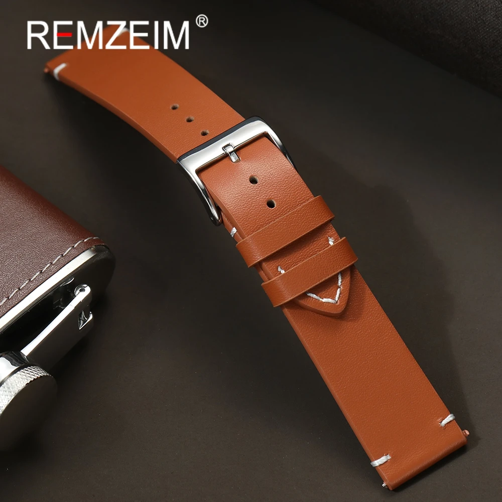 Luxurious Genuine Leather Quick Release Watchband - Casual Cowhide Bracelet