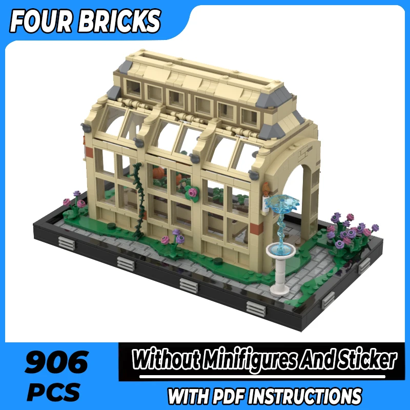 

Современные строительные блоки модели зданий Moc для теплицы, модульные блоки, подарки, рождественские игрушки, Наборы «сделай сам» в сборе