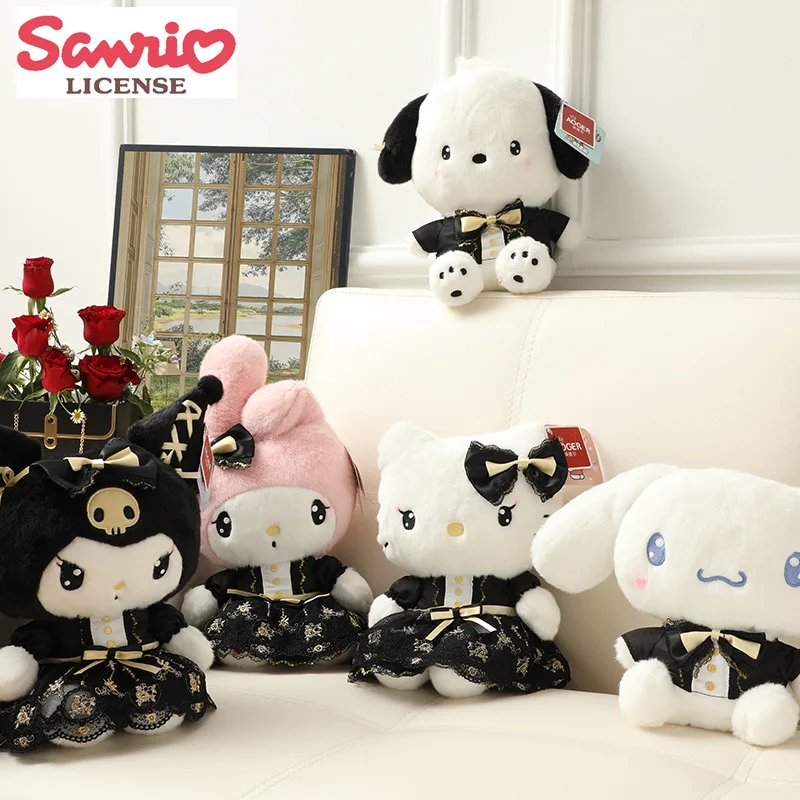 

23-36 см Sanrio Kawaii черная серия Kuromi KT Cinnamoroll полакко плюшевая игрушечная Подушка Мягкие плюшевые аниме Мультяшные куклы подарок