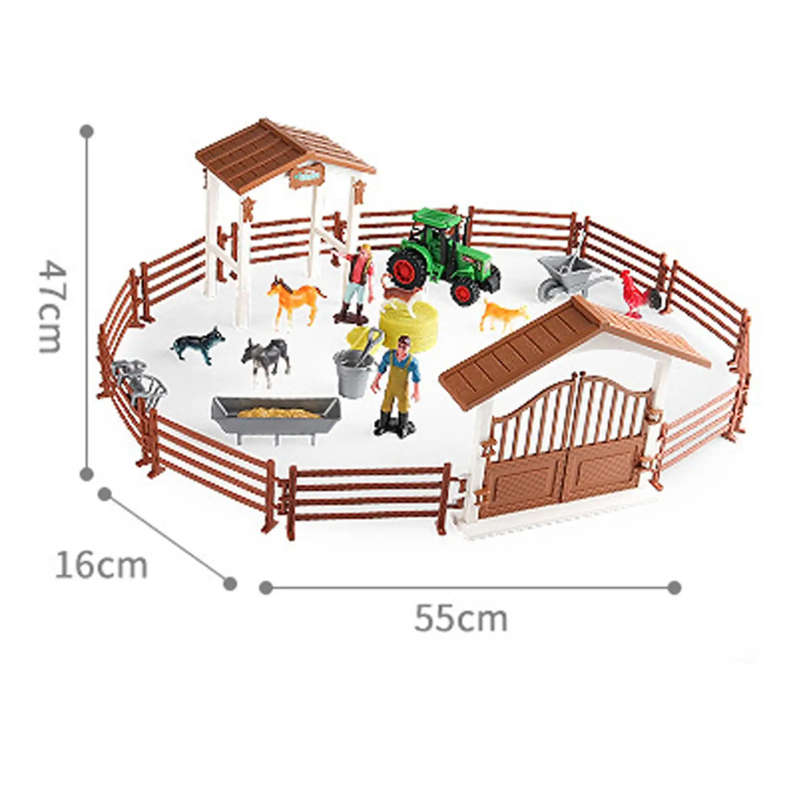 Mini Barn Farm Toys Playset with Big Farm House Tractor Truck Christmas Birthday 6