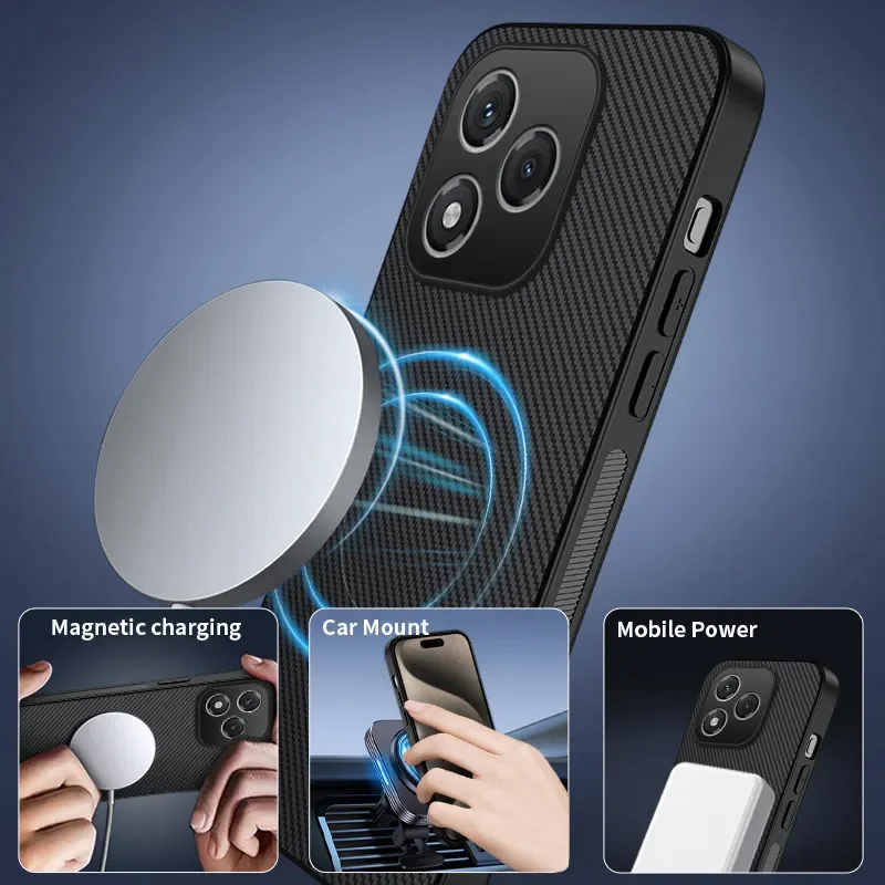 Carbon Fiber Leather Matte Texture Magsafe Phone Case -