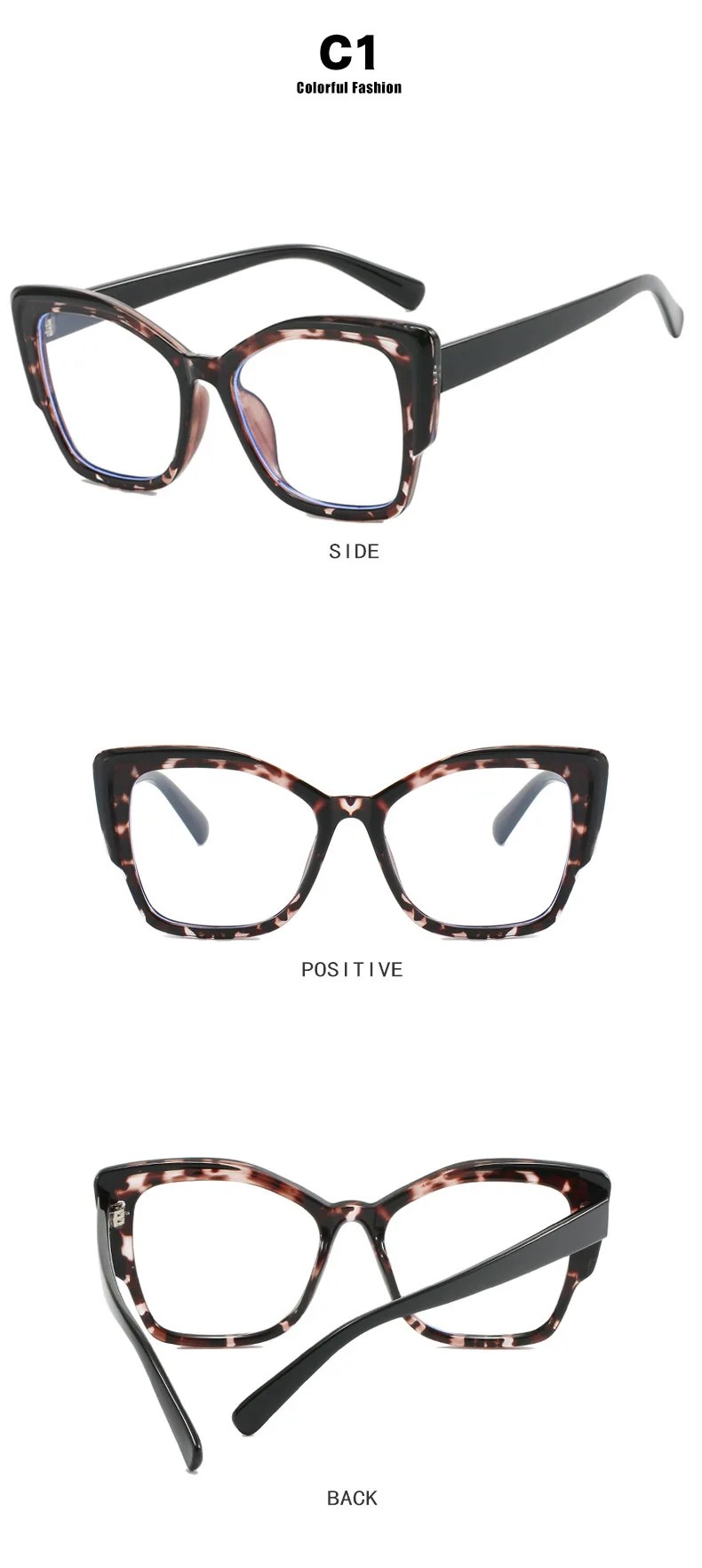 TR90 Trendy Luxus Cat Eye Großen Rahmen Anti Blaues Licht Gläser Frauen Männer Marke Designer Optische Brillen Für Büro Arbeit О www – Detail 6