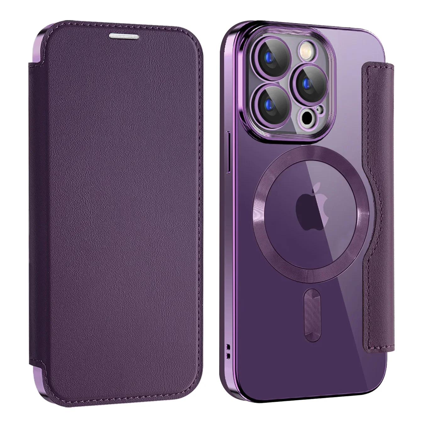Premium Flip Leather MagSafe Phone Case with Card Holder and Magnetic Wallet